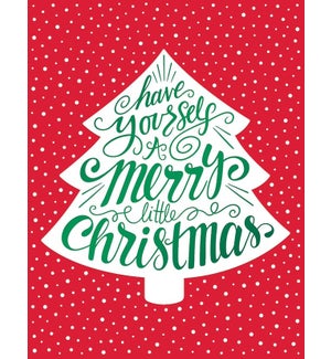 Merry Little Christmas Tree Letterpress Boxed Cards