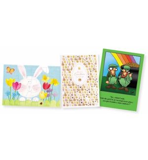 30-Pocket Best Easter & St. Patrick's Day Card Assort