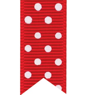 5/8" Red with White Dots Grosgrain Ribbon