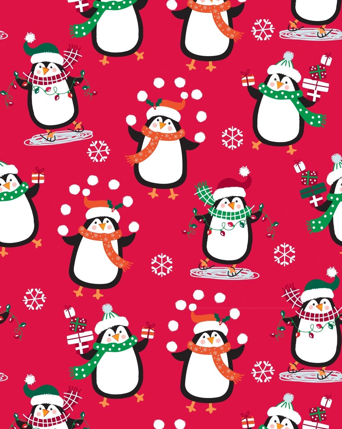 cute christmas penguins wallpaper