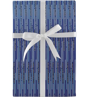 Rhythm Gift Wrap - Blue and Gold