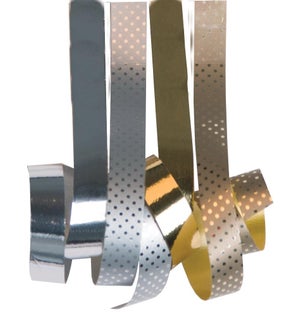 Swiss Dots Mix Curling Ribbon - Gold and Silver