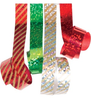 Holiday Holographic Mix Curling Ribbon