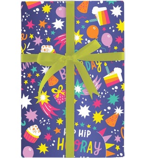 Cosmic Birthday Hooray 5 ft. Gift Wrap