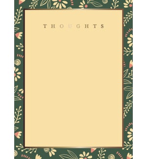Sweet Florals on Forest Green Notepad