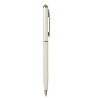 Crystalicious Color Barrel Pen - White w Black Diamond