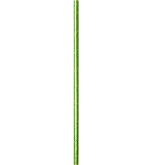 Lime Foil Solid & Stripes Paper Straw