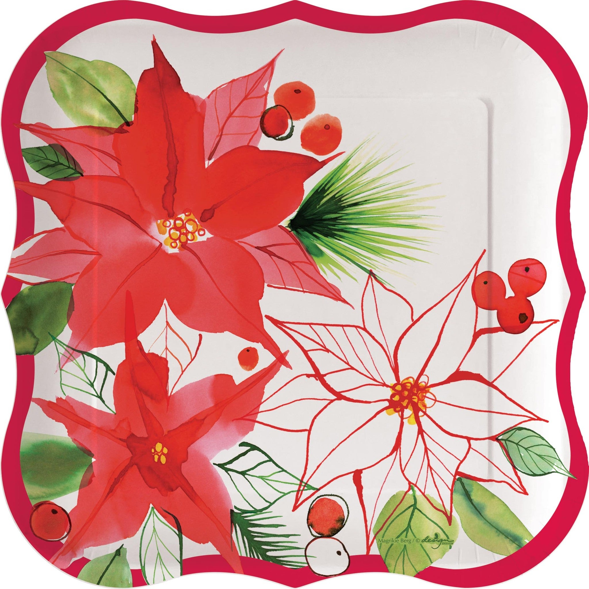 Poinsettia plates hotsell