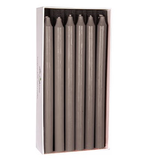 Light Gray Rustic Taper Candle - 12 Pack