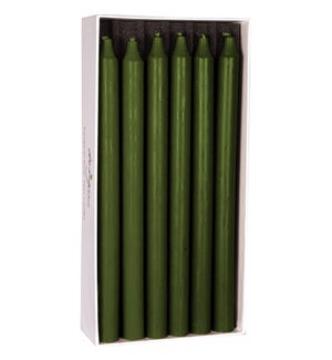 Forest Green Rustic Taper Candle - 12 Pack