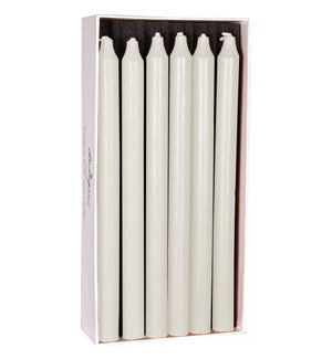 White Rustic Taper Candle - 12 Pack
