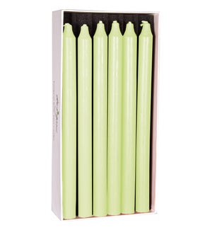 Pale Green Rustic Taper Candle - 12 Pack