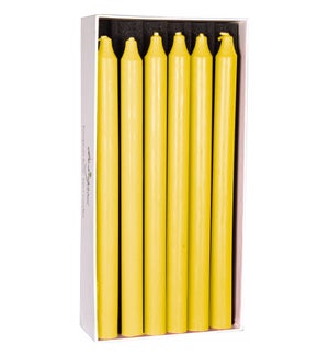 Yellow Rustic Taper Candle - 12 Pack