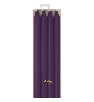 Purple Rustic Taper Candle - 4 Pack