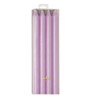 Lilac Rustic Taper Candle - 4 Pack