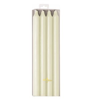 White Rustic Taper Candle - 4 Pack