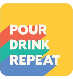 Pour Drink Repeat Paper Coasters