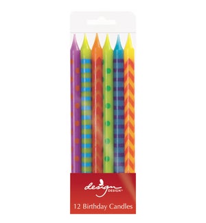 Hooray Stripes Tall Stick Candles