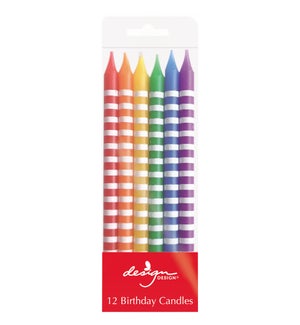 Primary Stripes Tall Stick Candles