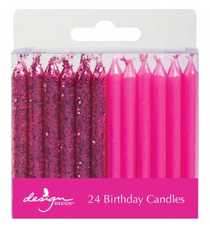 Magenta Shimmer Stick Candles
