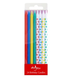 Primary Solids and Dots Extra Large Stick Candles