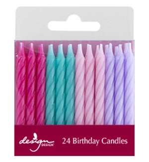 Pink and Teal Mix Twist Stick Candles