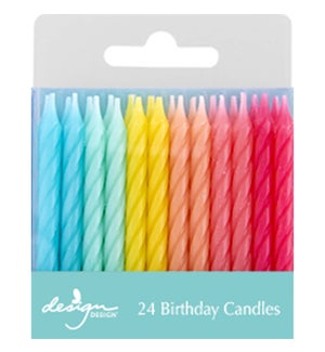 Soft Rainbow Twist Stick Candles