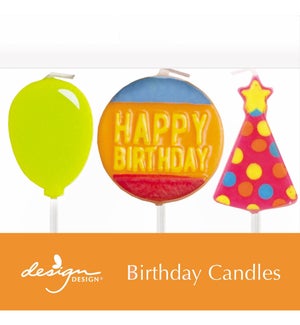 Happy Birthday–Bright Sculpted Candles