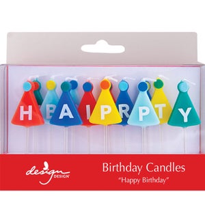 Happy Birthday Hats Sculpted Candles
