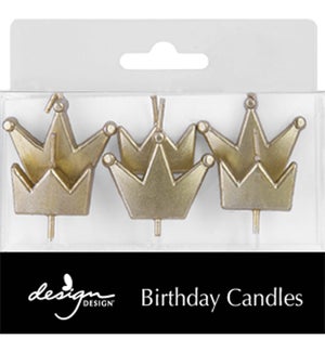 Gold Crowns Sculpted Candles
