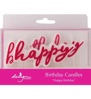 Happy Birthday–Magenta Sculpted Candles