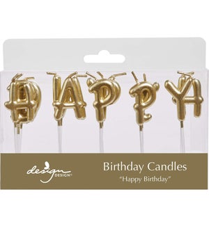 Birthday Letters–Gold Sculpted Candles