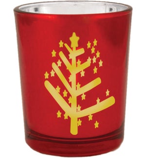 Red Trees Candle Holder