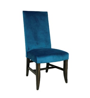 Winston Side Chair Aqua Velvet/ Dark Walnut