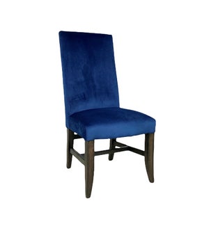 Winston Side Chair Blue Velvet/ Dark Walnut