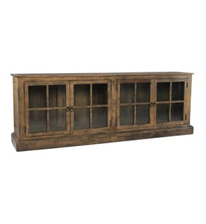 Double Display Cabinet (BASE ONLY) Driftwood