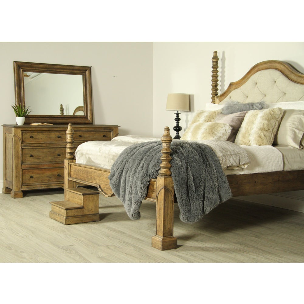 Granada Bed King (All Wood) Rubbed Black