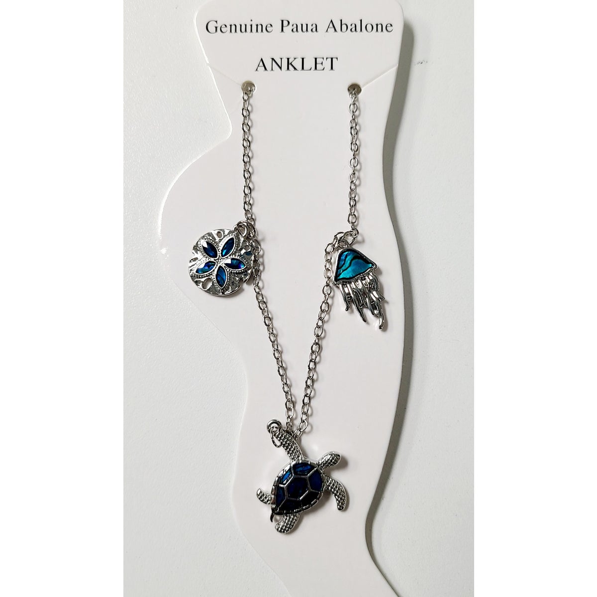 JELLYFISH, TURTLE, SAND DOLLAR PAUA ANKLET