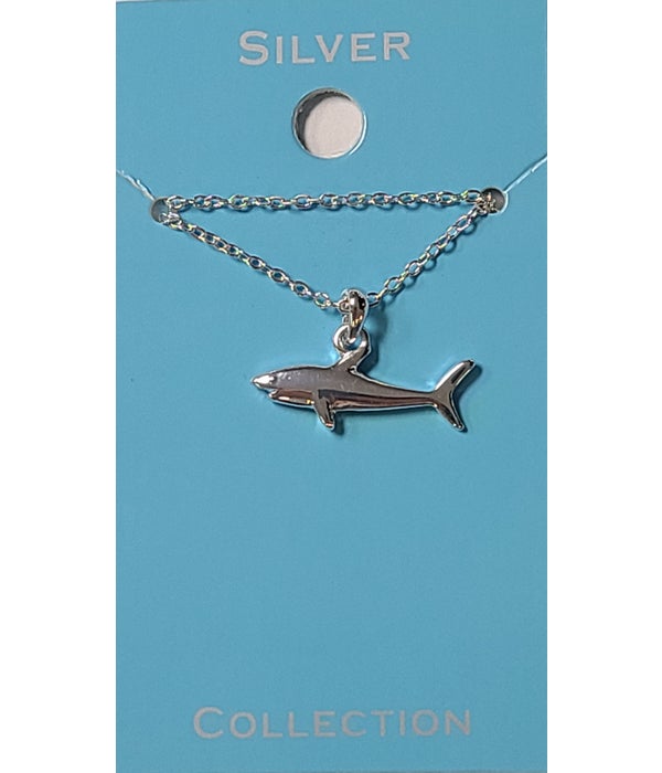 SILVER SHARK NECKLACE