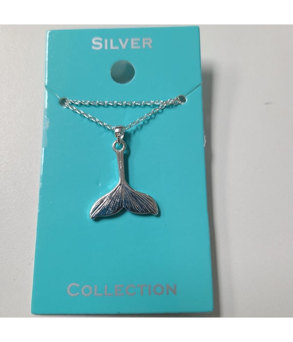 SILVER WHALE TAIL NECKLACE