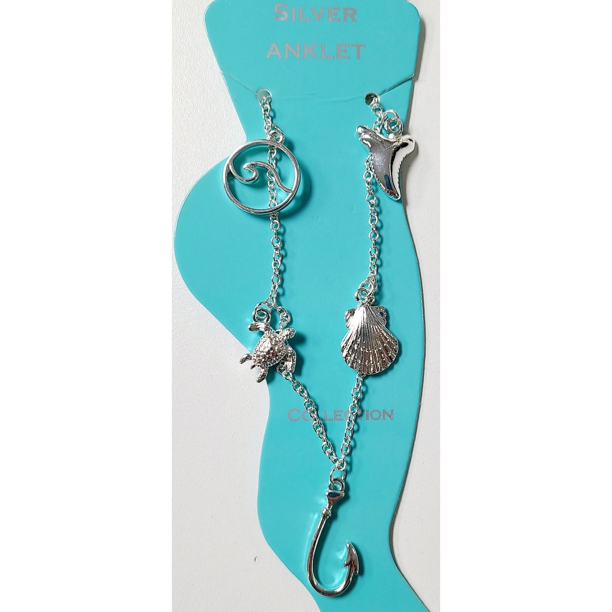 SILVER SEALIFE ANKLET #9