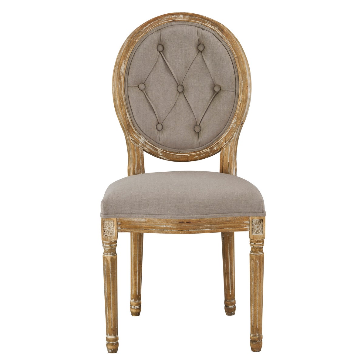 -Meg Tufted Side Chair (Grey)