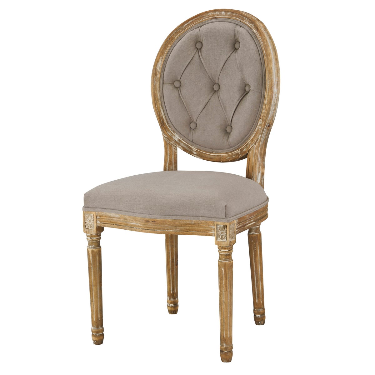 -Meg Tufted Side Chair (Grey)