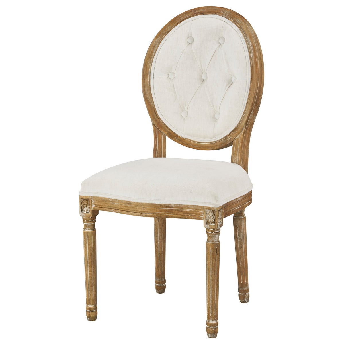 -Meg Tufted Side Chair (Washable White)