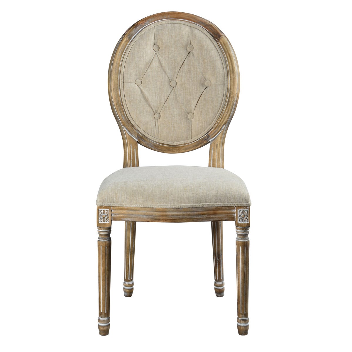 -Meg Tufted Side Chair (French Linen)
