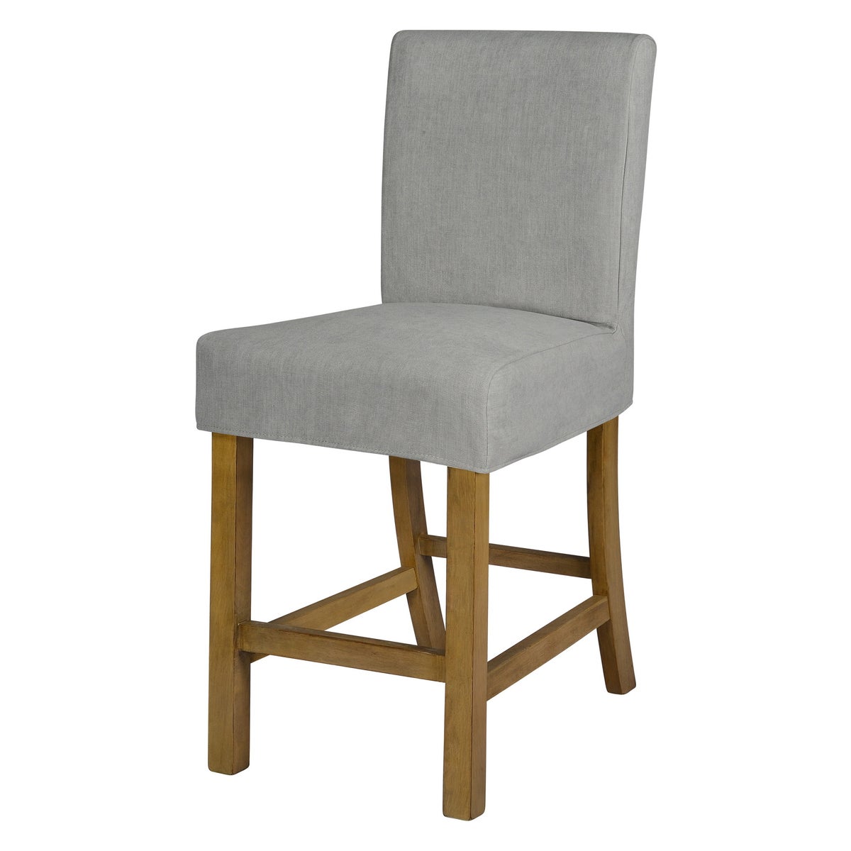 Short Stool Slip Cover-Washable + Reversible Gray