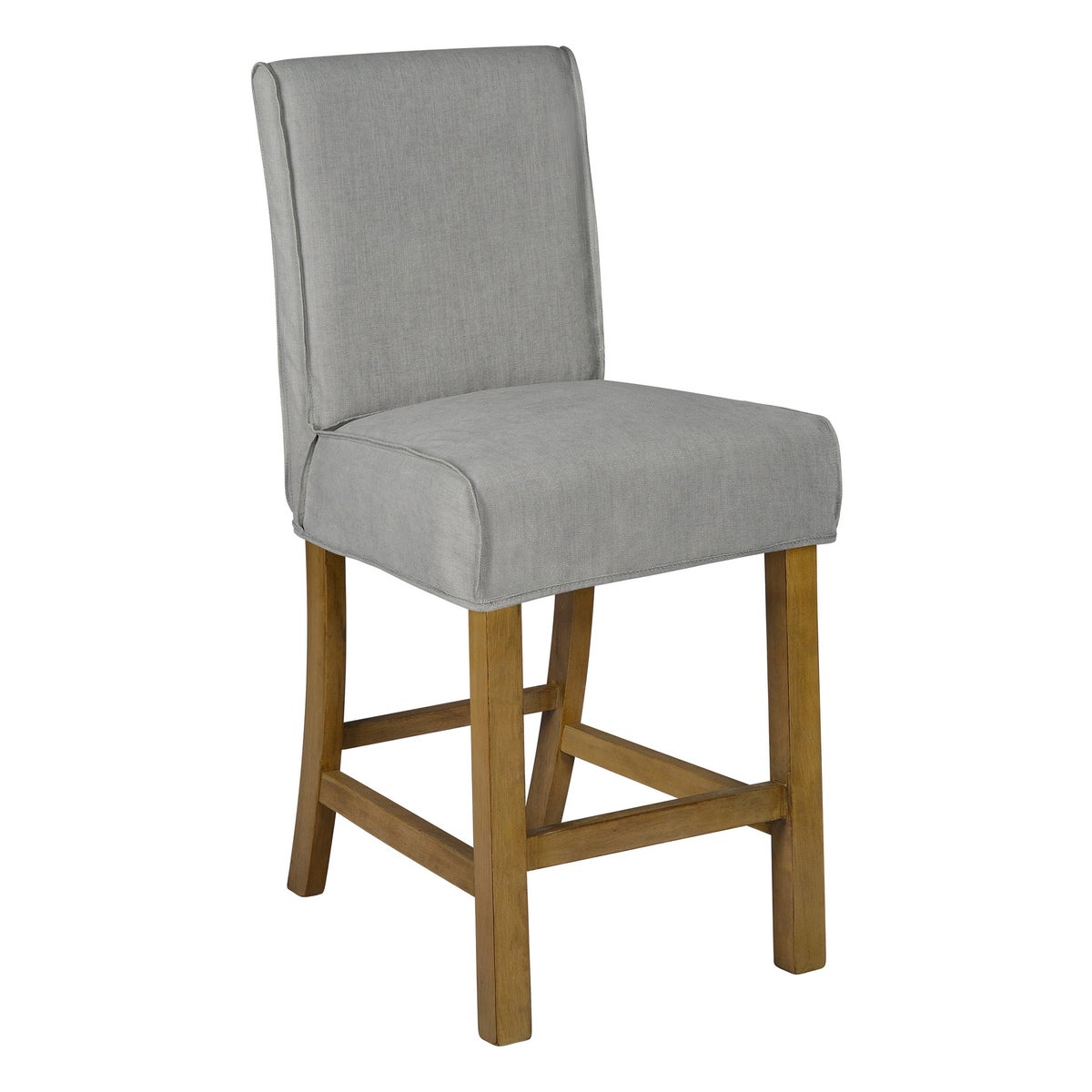 Short Stool Slip Cover-Washable + Reversible Gray