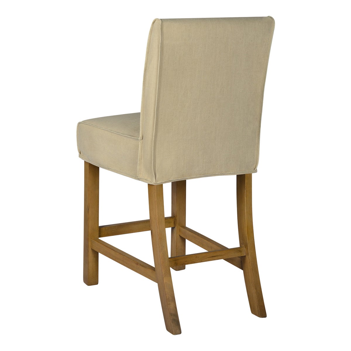 Short Stool Slip Cover-Washable + Reversible Oatmeal