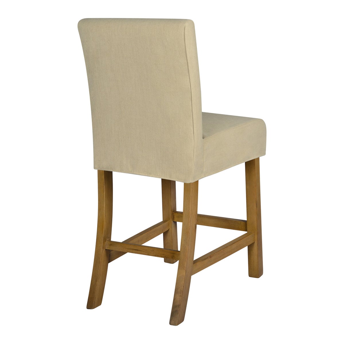 Short Stool Slip Cover-Washable + Reversible Oatmeal