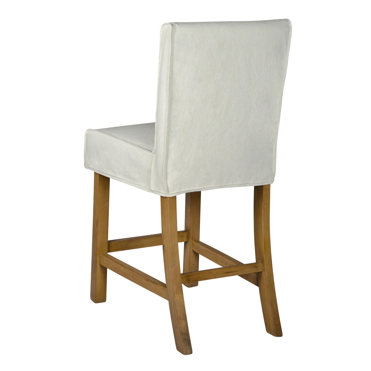 Short Stool Slip Cover-Washable + Reversible White